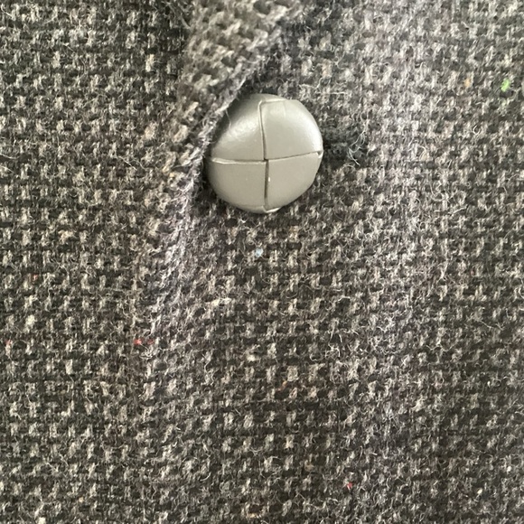 VTG Executive Collection Brown Gray Tweed Leather Button Suede Elbow Patch Coat - Picture 4 of 16